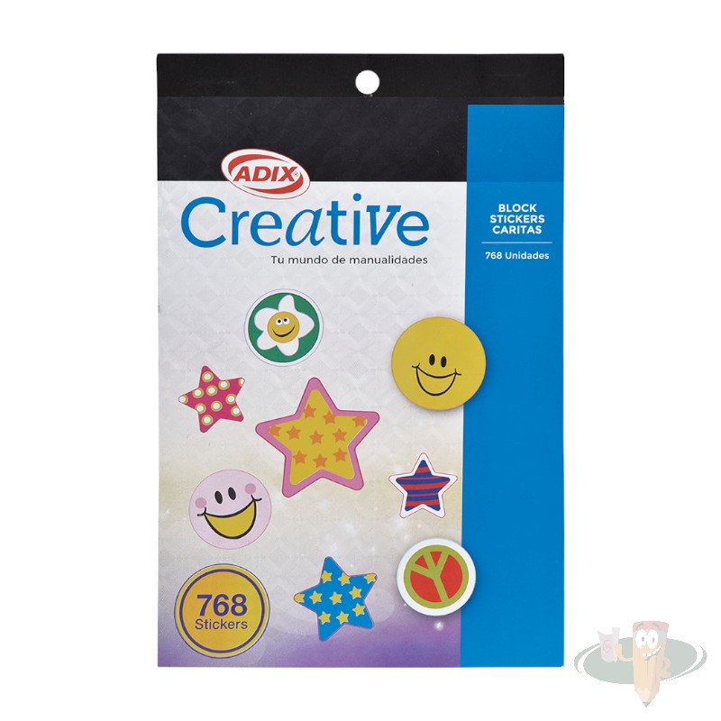 Block de stickers caritas holograficos 768un ADIX-CREATIVE