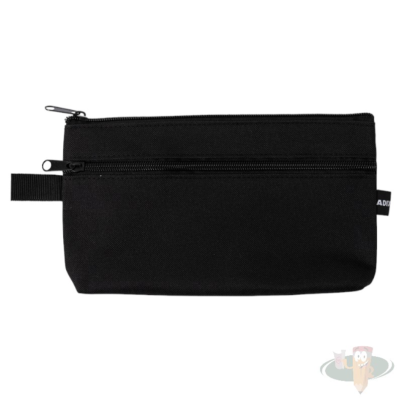 Estuche escolar doble cierre negro ADIX