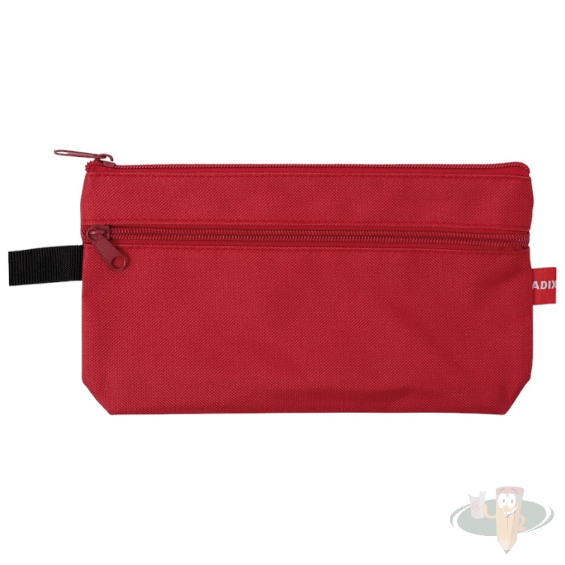 Estuche escolar doble cierre rojo ADIX