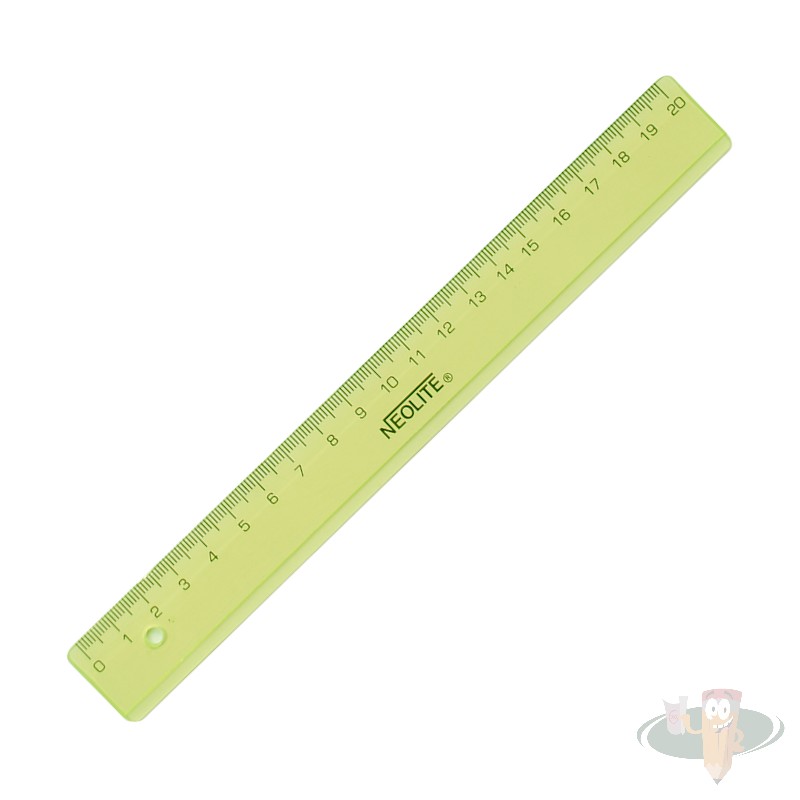 Regla biselada plástica green 20cm NEOLITE