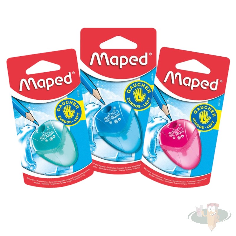 Sacapuntas con deposito para zurdos colores variados MAPED