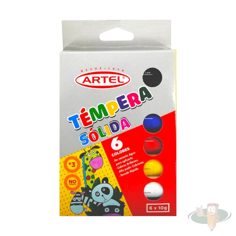 Tempera solida 6 colores 10g ARTEL