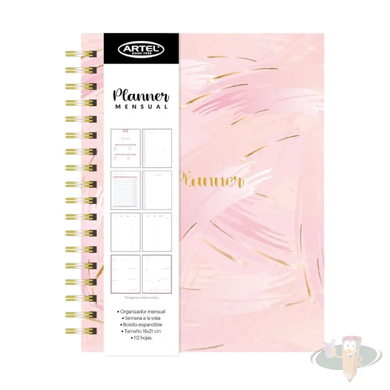 Planner 12 meses diseño rose gold ARTEL