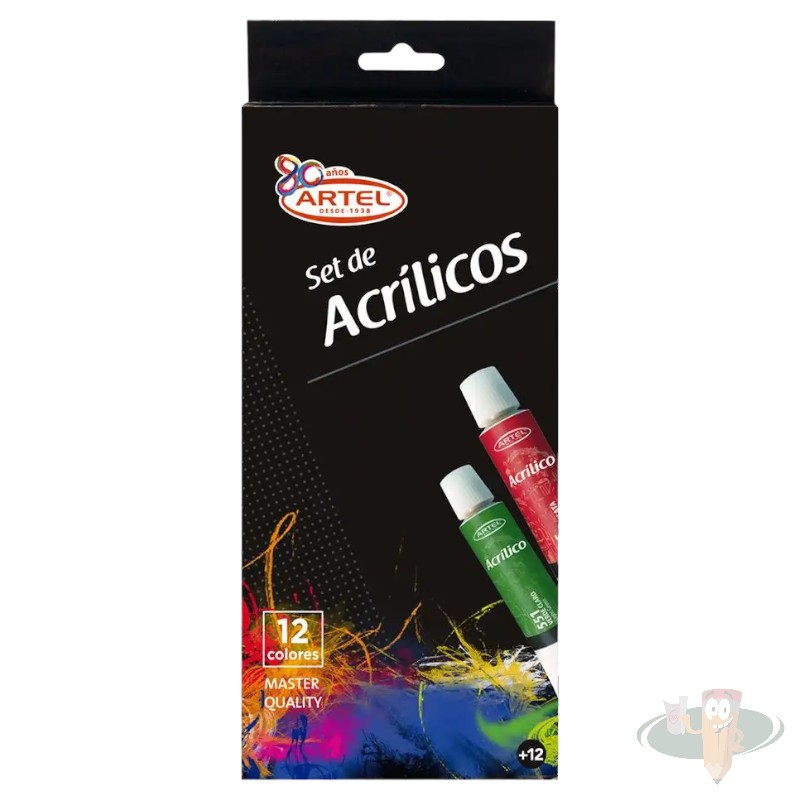 Set de acrílicos 12 colores 12ml ARTEL