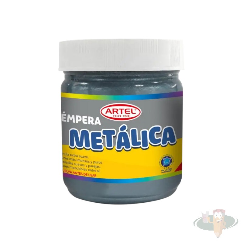 Tempera 100ml metálica plateada ARTEL