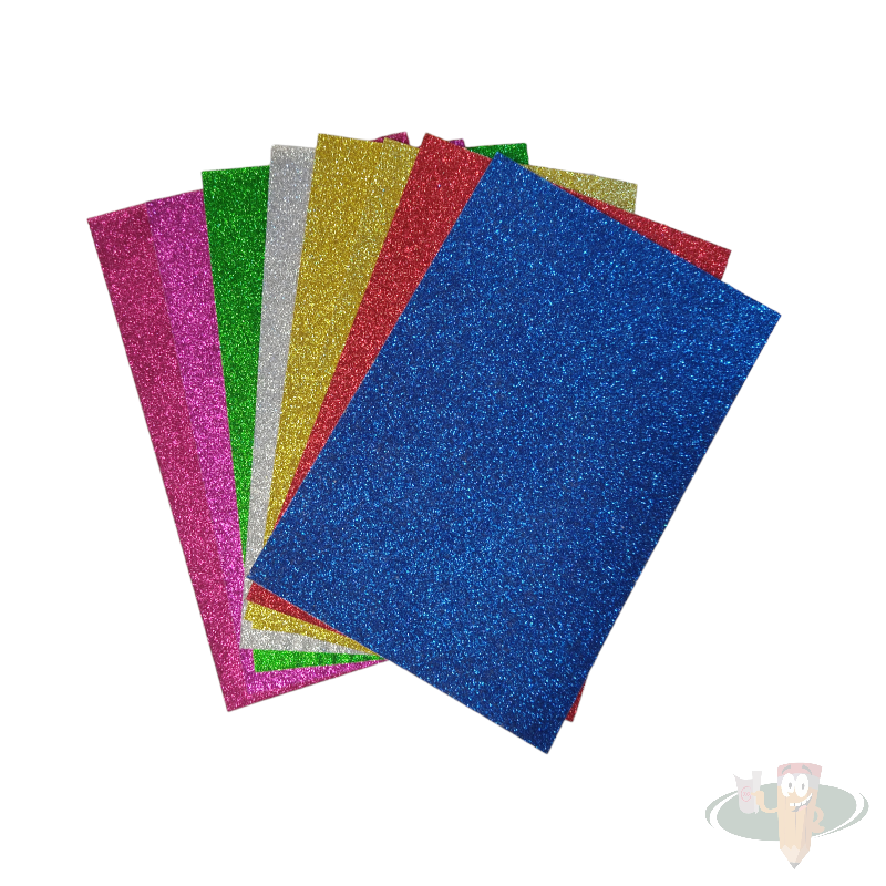 Estuche papel glitter 8 pliegos 8 colores 20x30cm ARTETOP - Imagen 2