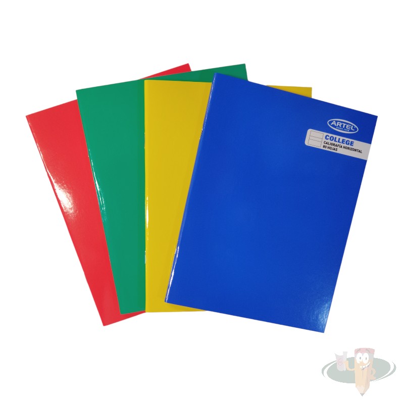Cuaderno college caligrafía horizontal 80 hojas color variado ARTEL