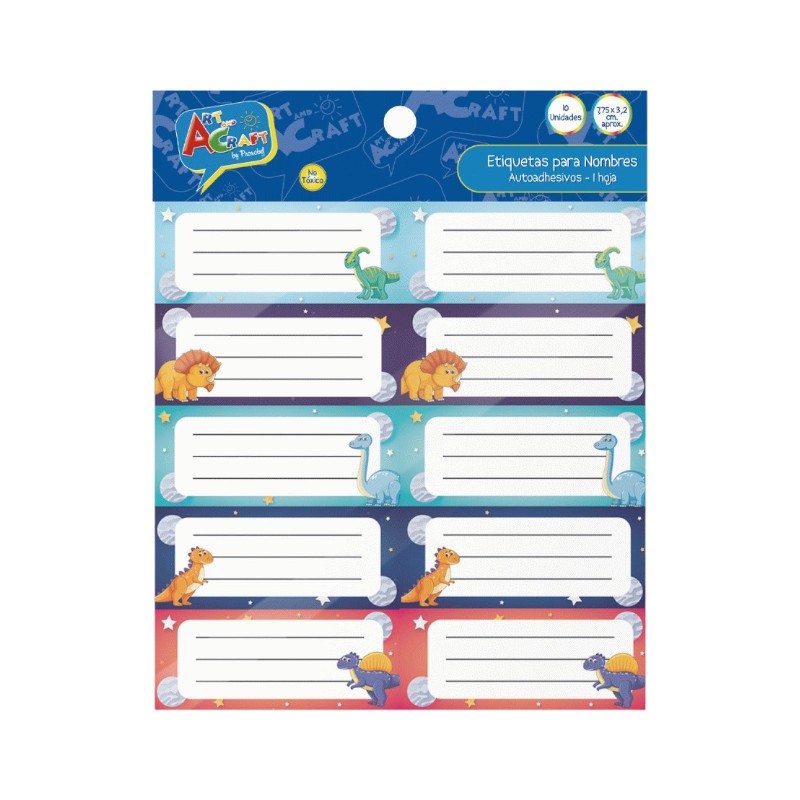 Etiquetas cuaderno para nombres diseño niño ARTANDCRAFT