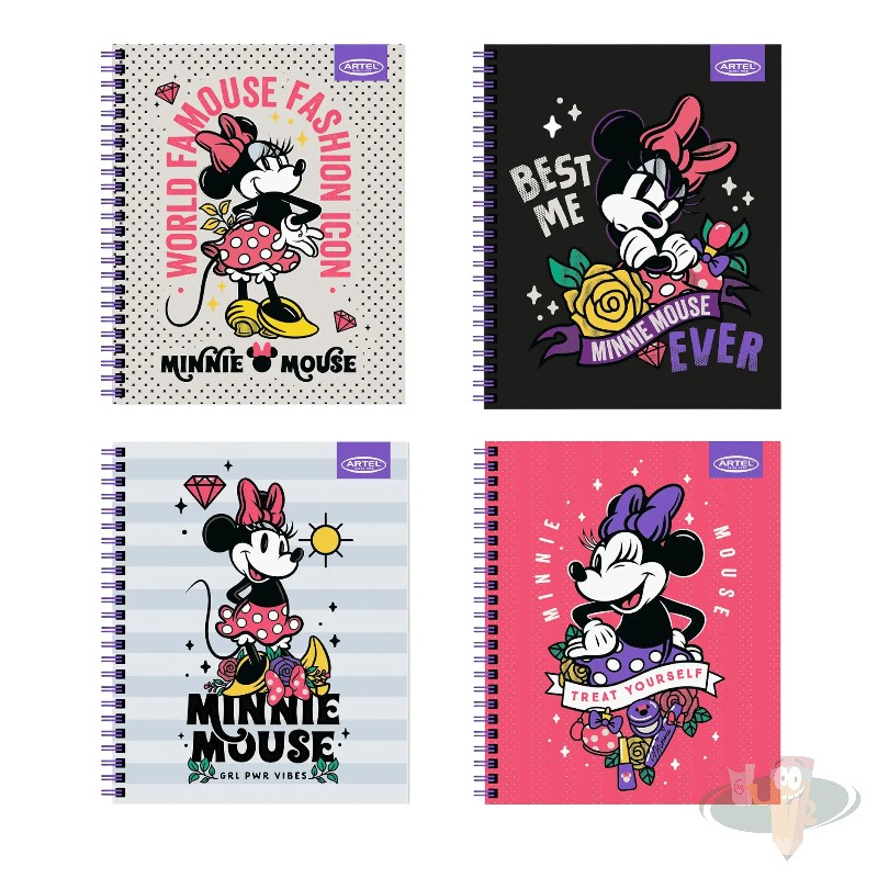 Cuaderno universitario matemática 7mm 100 hojas diseño minnie ARTEL