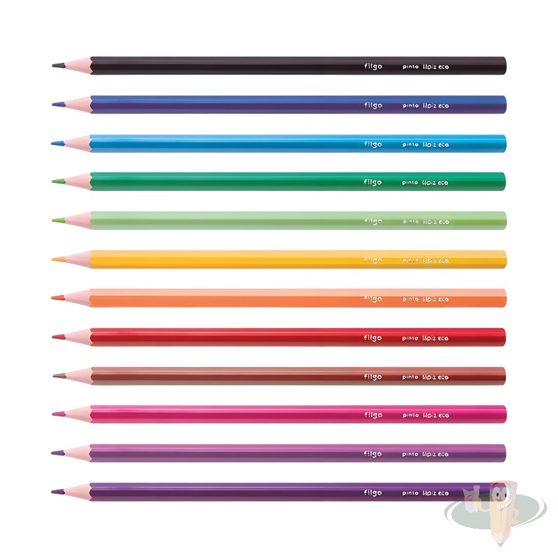Lapices de madera resina 12 colores hexagonales FILGO - Imagen 2
