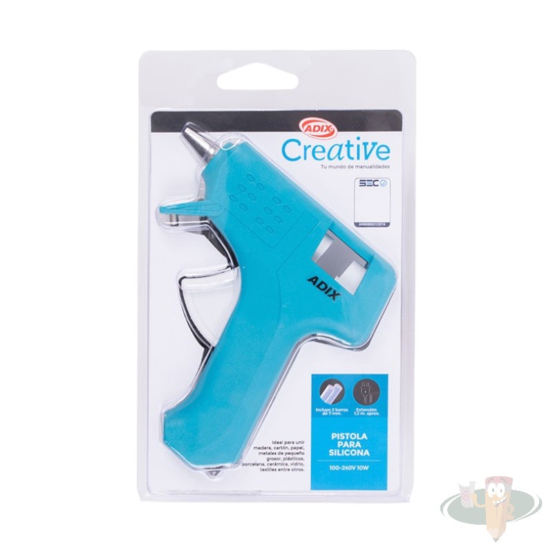 Pistola de silicona 10w celeste ADIX
