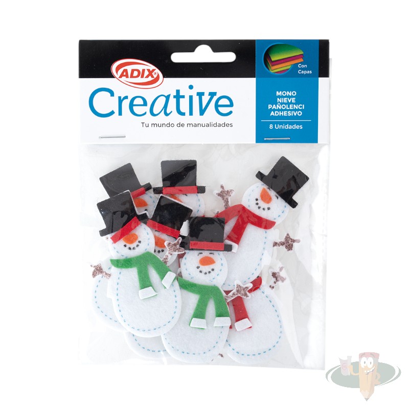 Monos de nieve pañolenci adhesivo 8un ADIX