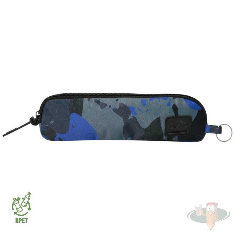 Estuche escolar cierre simple de 0.27lt kijal diseño negro azul TOTTO