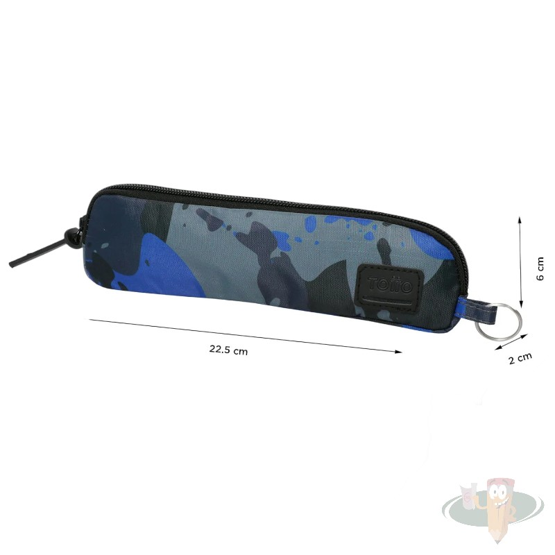 Estuche escolar cierre simple de 0.27lt kijal diseño negro azul TOTTO - Imagen 2